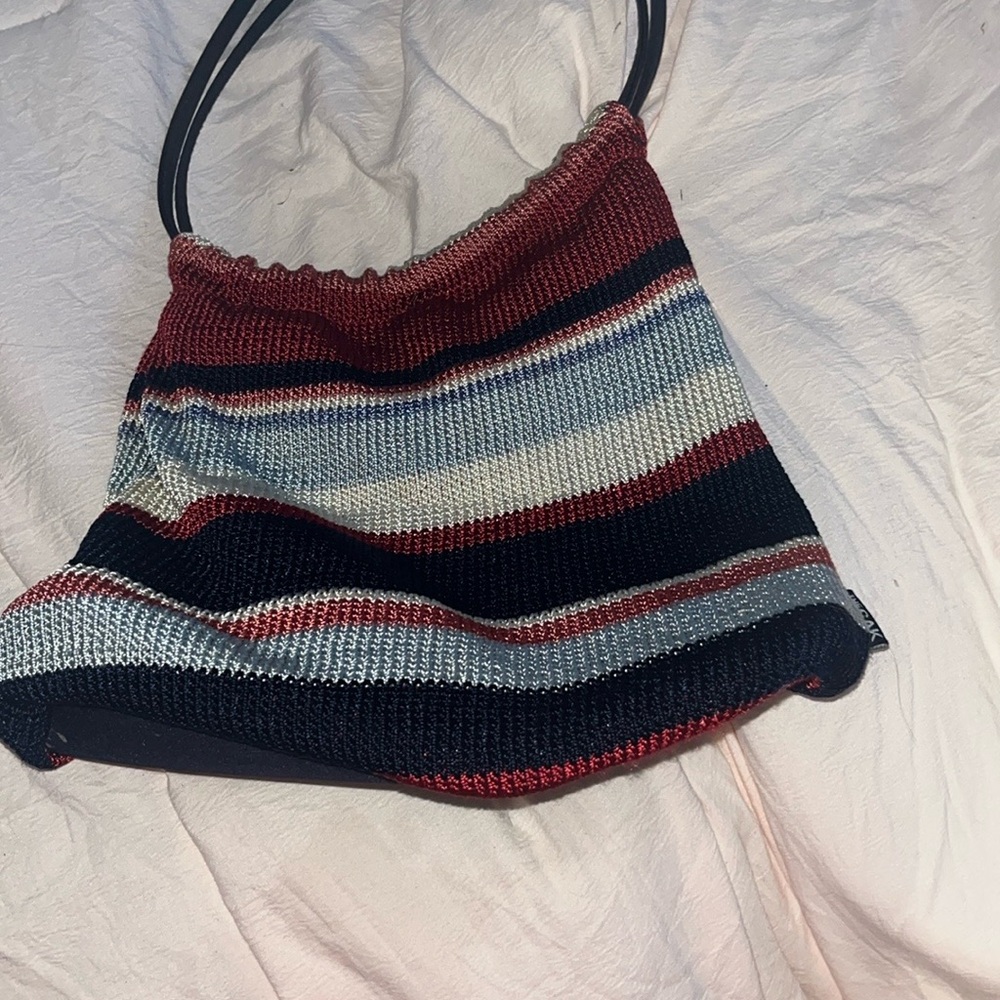 Striped Knit Shoulder Bag